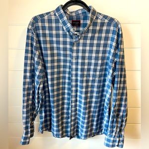 UNTUCKit Flannel Shirt‎ Mens XL Blue Button Down Long Sleeve Plaid 100%-Cotton